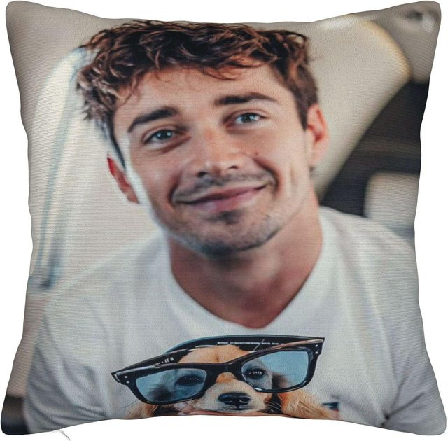 JMG Clothing C-Charles Leclerc Kissenbezug Merchandise, Mehrfarbig, B/B: 50 x 50 cm - Bild 1