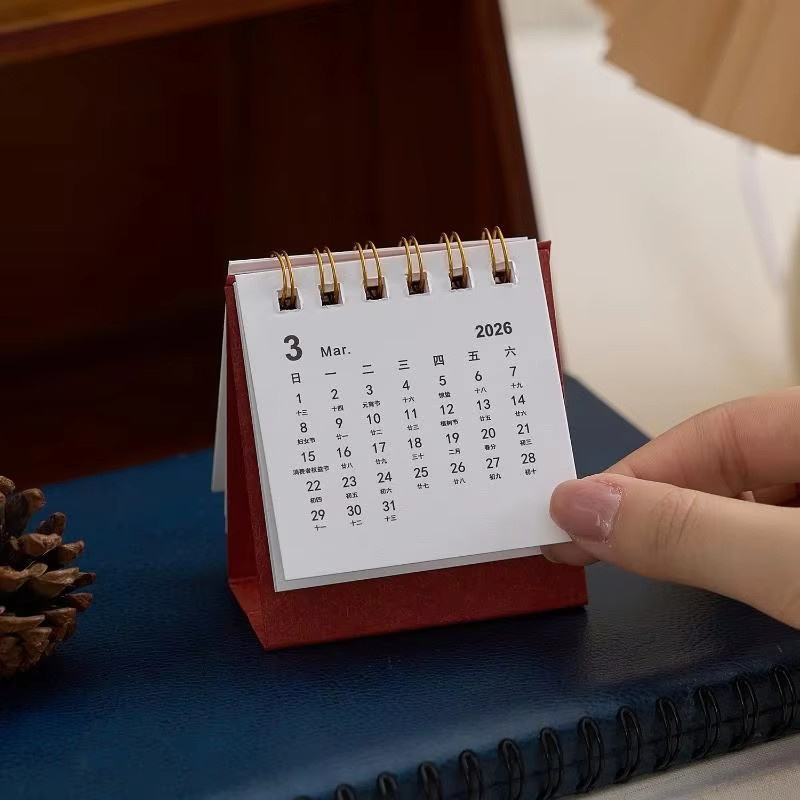 Mini-Kalender 2026 als Monats- und Jahreskalender für Büro und Studium in einfarbiger Ausführung - Bild 3