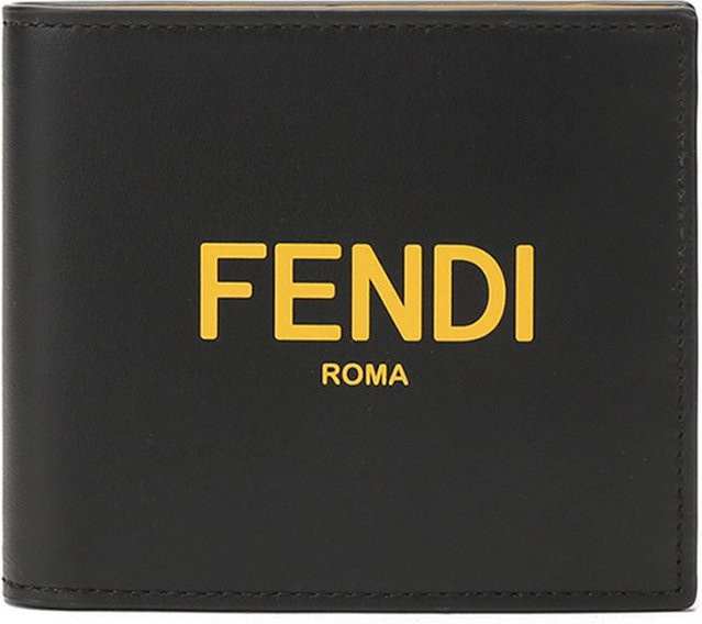 Fendi Portemonnaie, Kalbsleder, Schwarz, Gelb, Herren - Bild 1