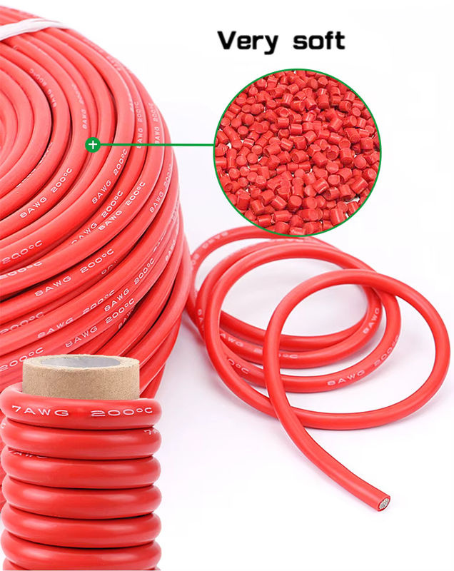 TAKORI Superflexibler Silikondraht Rot, Hitzebeständiger Elektrodraht aus verzinntem Kupfer, Single Core - Bild 3