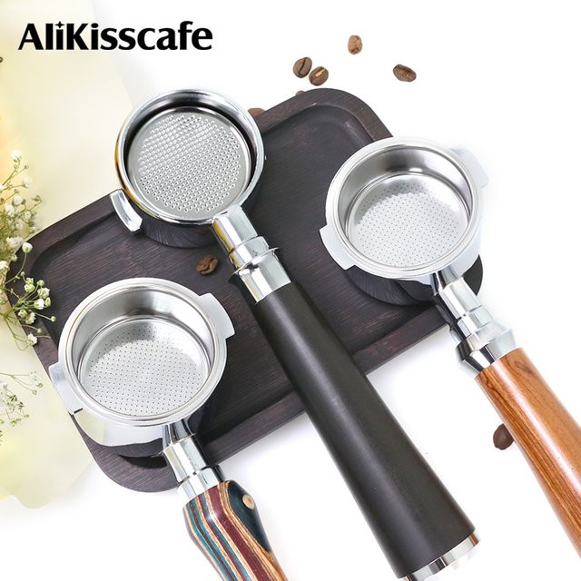 Bodenloser Siebträger mit zwei Ohren für Delonghi ECP35.31 und ECP3420, 51 mm, Silber, inklusive 2-Tassen Filterkorb aus Edelstahl - Bild 1