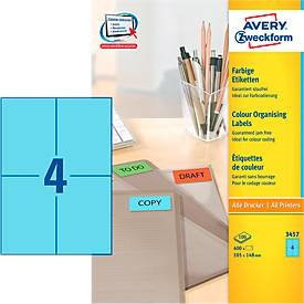 Avery Zweckform Universaletiketten Blau, B: 10,5 cm, H: 14,8 cm, 100 Stück - Bild 1