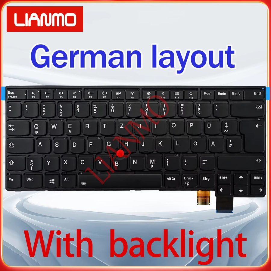 Beleuchtete Tastatur für Lenovo ThinkPad T460S T460P T470S T470P in Schwarz mit nordischem Layout - Bild 2