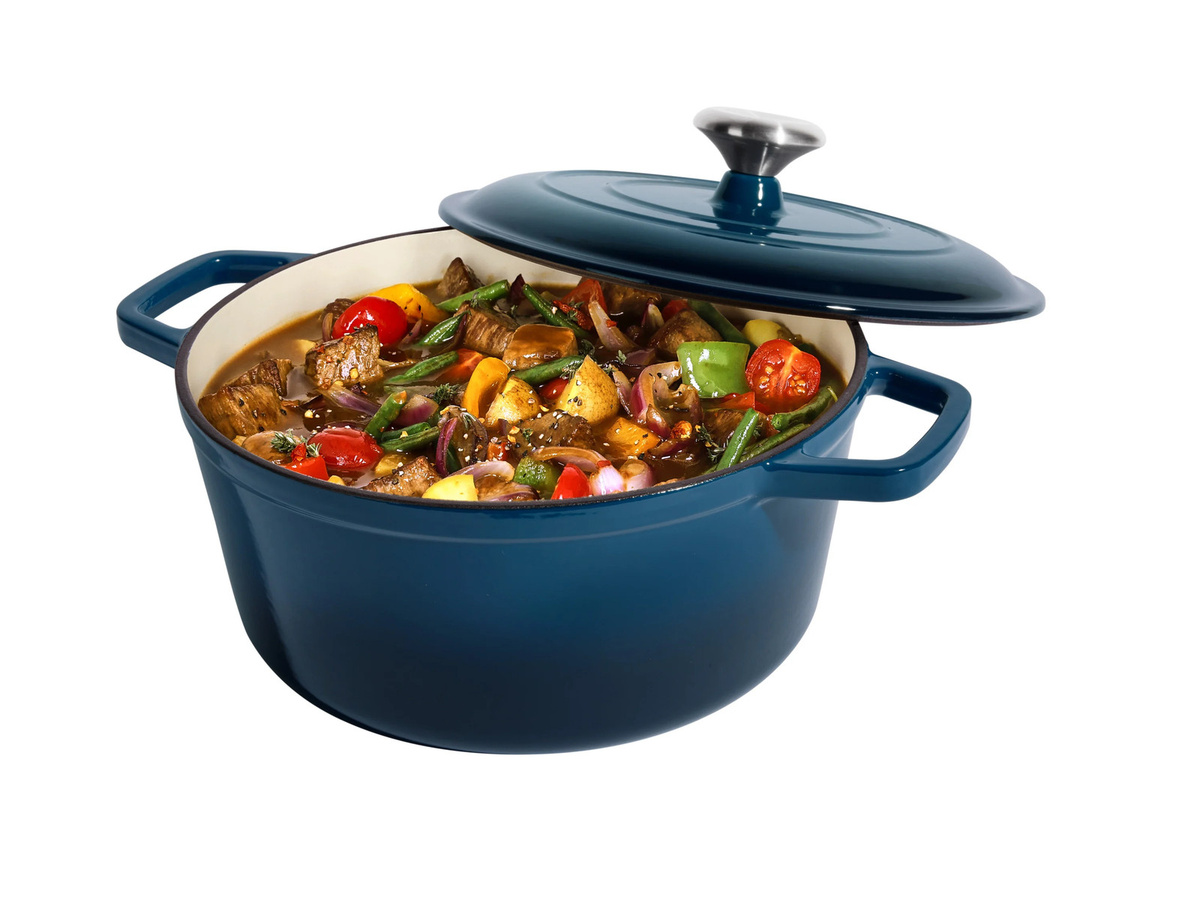 SILVERCREST Premium Gusseisentopf aus emailliertem Gusseisen in Blau, Durchmesser: 25 cm - Bild 2