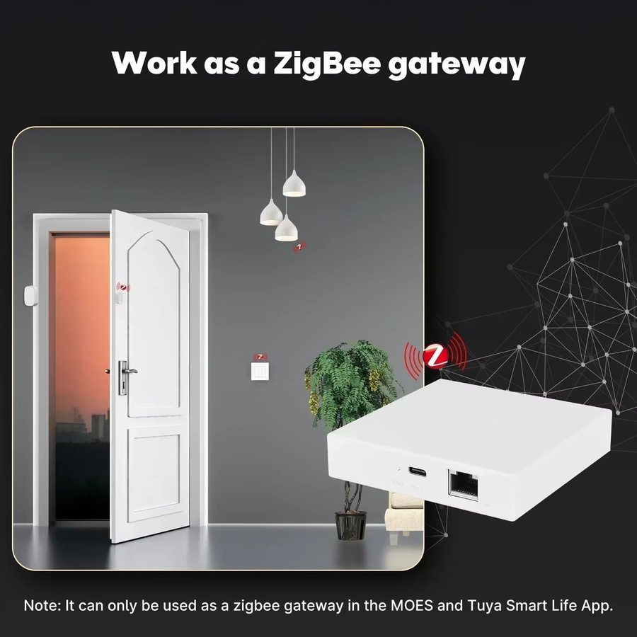 MOES Tuya Zigbee Matter Thread Gateway Smart Home Bridge Hub in Weiß mit Unterstützung für Siri Homekit, Google Alexa und Smartthings - Bild 3