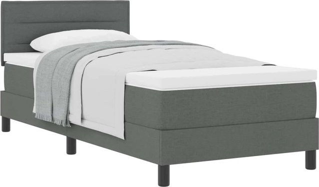 vidaXL Boxspringbett mit Matratze Hybrid-Design in Grau mit Taschenfederkern, B/T/H: 80 x 200 x 140 cm - Bild 1