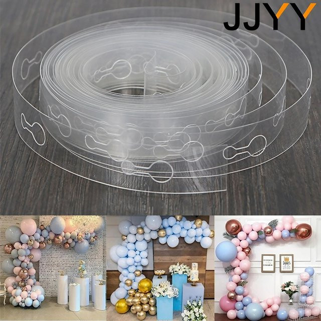 JJYY Ballonbogen-Kette für Hochzeit, Geburtstag und Party, transparent, 1 Rolle - Bild 1