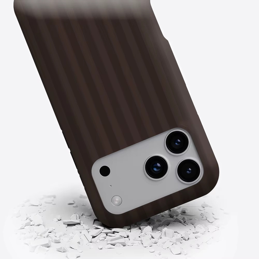 Potdemiel Magnetische Handyhülle mit Streifen-Design in Dunkelbraun für iPhone 18/17/16/15/14/13 Pro Max Plus, Robuste Ein- und Doppelschichtige Schutzhülle - Bild 3
