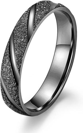 Edelstahlring, mattiert, Schwarz/Roségold, Damen - Bild 1