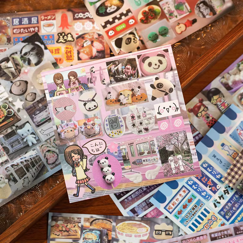 Guca Plat Happiness Notebook Serie Quadratische Aufkleber-Bücher im Japan Korea INS-Stil für dein DIY Tagebuch, Mehrfarbig - Bild 2