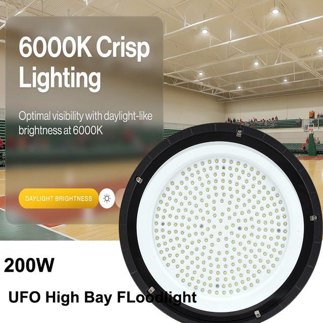 Arbrac UFO LED-Industrieleuchte mit 200 W integrierter LED als superhelle runde Strahler für Innen- und Außenbereiche - Bild 1