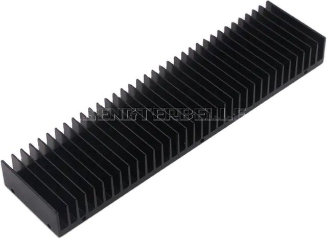 SENGTERBELLE E-Typ Vollaluminium Kühlkörper für Audio-Leistungsverstärker DIY Wärmeableitungsplatte, Schwarz, H x B x T: 25 x 24,6 x 6 cm - Bild 1