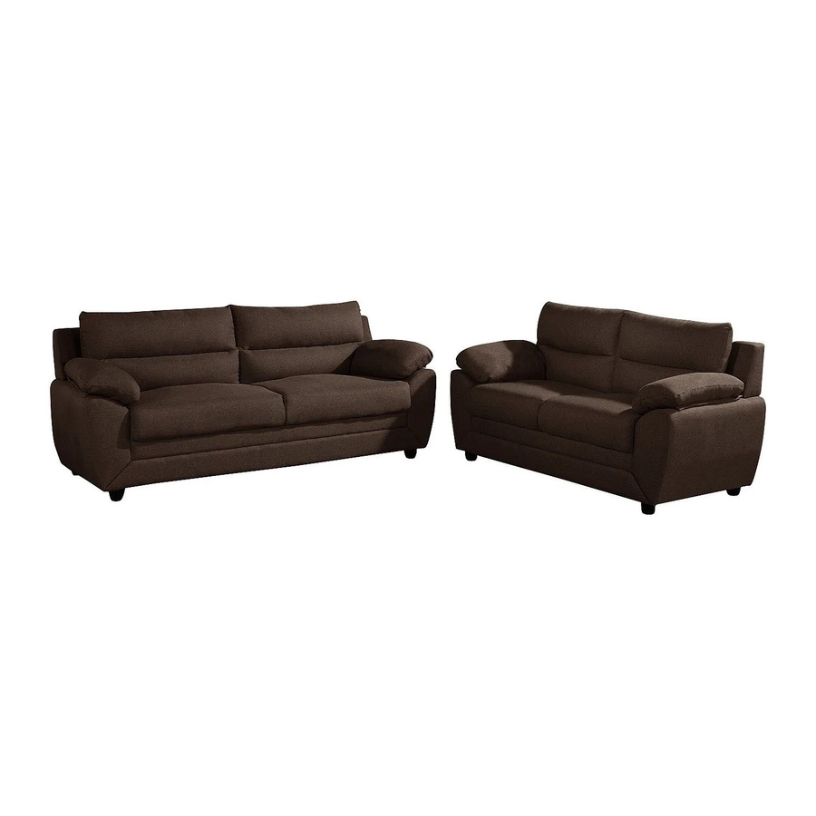 Vente-unique Couchgarnitur Manoa Schokobraun aus Stoff bestehend aus 3-Sitzer und 2-Sitzer mit Armlehnen B/T/H: 201 x 163 cm - Bild 2