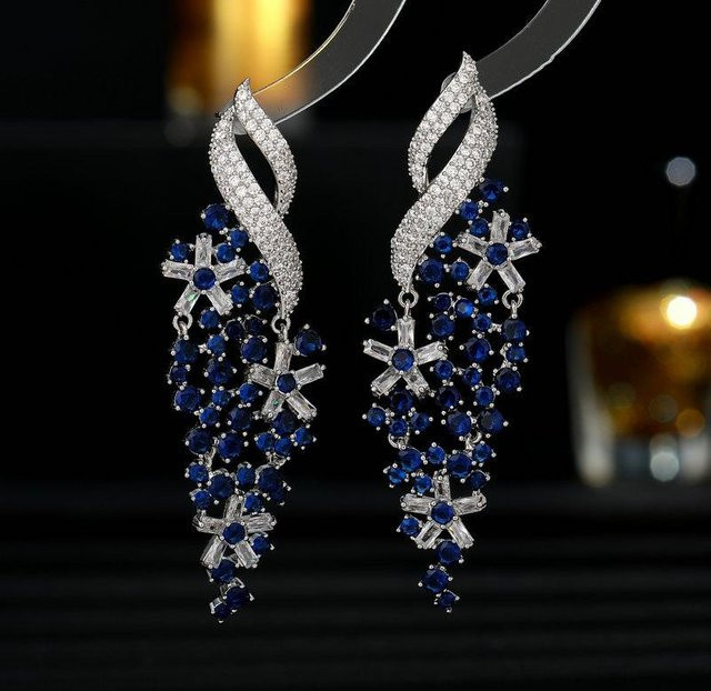 Lucky Star Jewelry Ohrringe, Kupfer, blau, Zirkonia, Damen - Bild 1