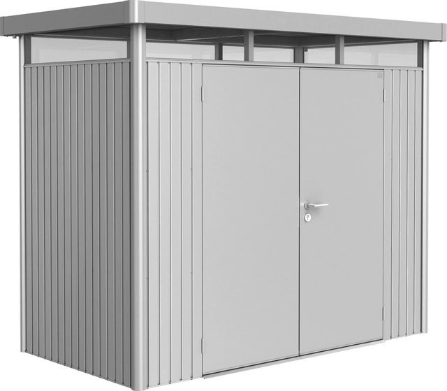 Biohort HighLine Metall-Gerätehaus mit Doppeltür in Silber Metallic, B/H/T: 275 x 222 x 155 cm - Bild 1