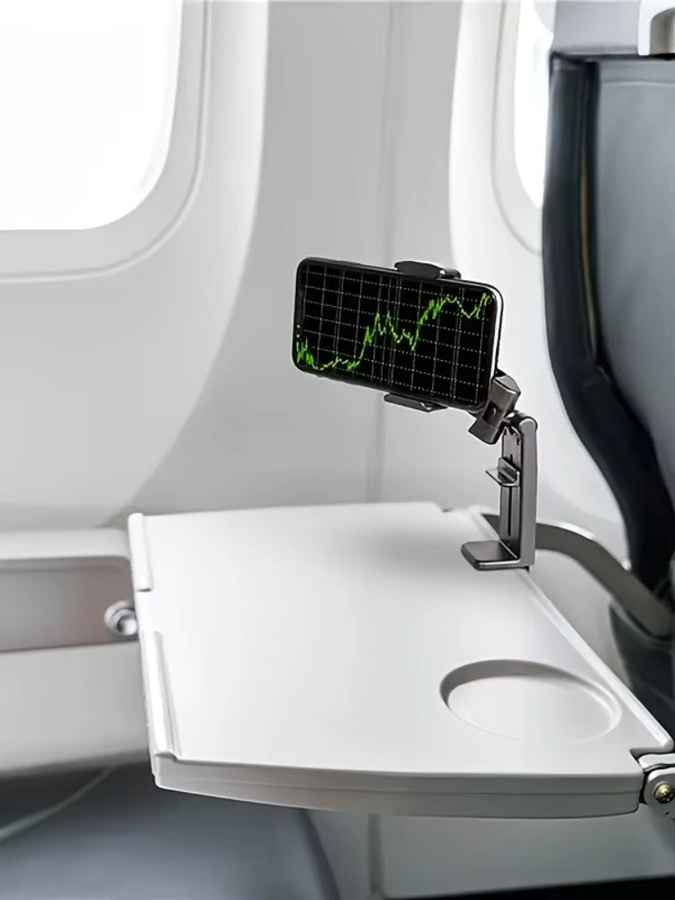 Universelle Flugzeug-Handyhalterung mit dualer 360-Grad-Rotation in Schwarz - Bild 6