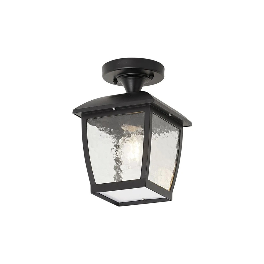QAZQA Klassische Deckenleuchte Leuven Schwarz IP44 aus Metall und Glas für Garten und Balkon mit E27 Fassung und dimmbarer Funktion - Bild 2