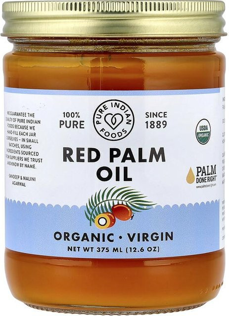 Pure Indian Foods Rotes Palmöl Bio unraffiniert 375 ml - Bild 1