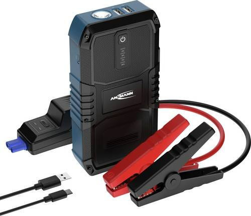 Ansmann Jump Starter 10.0 Amper Schnellstartsystem 1900-0129 mit Arbeitsleuchte und USB-A sowie USB-C in Schwarz - Bild 1
