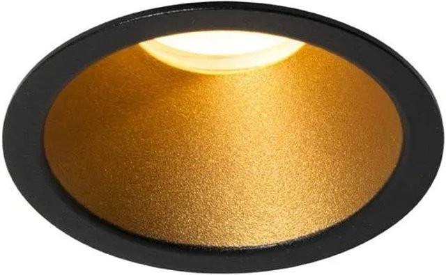 QAZQA Moderner Einbaustrahler Schwarz und Gold mit GU10 Fassung, IP44 geschützt für das Badezimmer - Bild 1