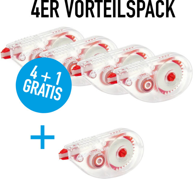 5er Set Soennecken Korrekturroller transparent, Breite: 5 mm, Länge: 8 m - Bild 1