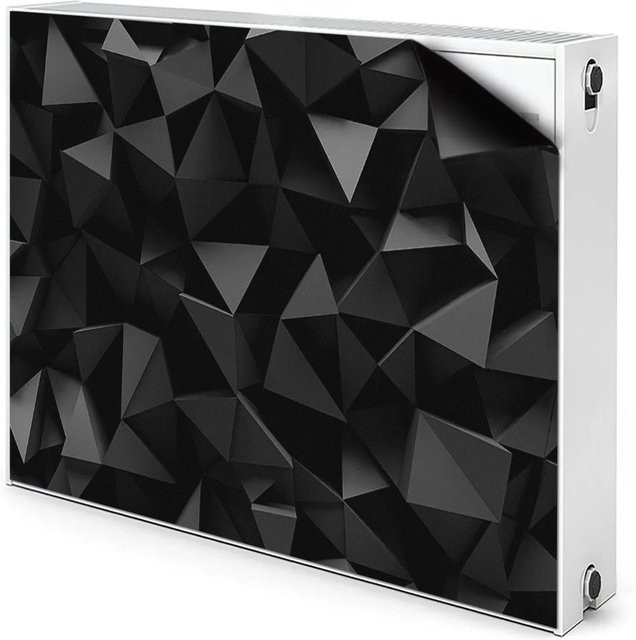 Tulup Magnetfolie für Heizkörper mit geometrischen Dreiecken in Schwarz, B: 90 cm, H: 60 cm - Bild 1