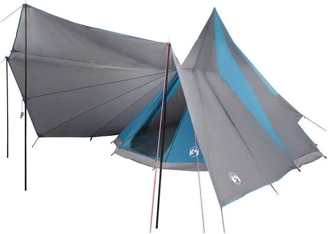vidaXL Familien-Tipi-Zelt in Blau und Grau, B/T/H: 690 x 510 x 330 cm - Bild 1