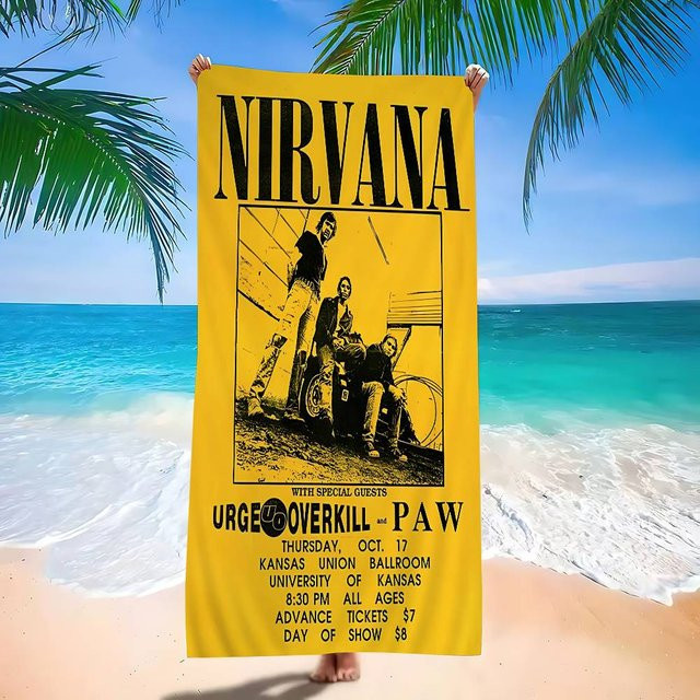 JMG Household Supplies Mikrofaser Strandtuch N-Nirvana mit Grafikprint, Gelb, 30 x 30 cm - Bild 1