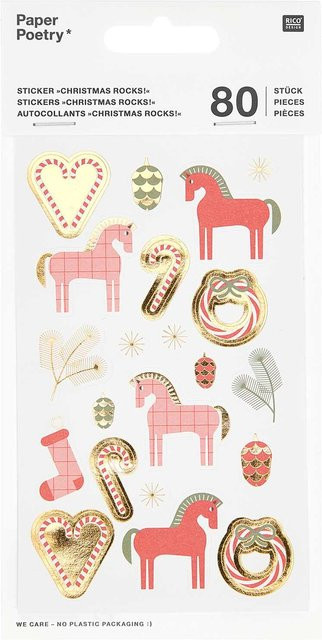 Rico Design Paper Poetry Sticker Christmas Rocks 4 Blatt - Bild 1