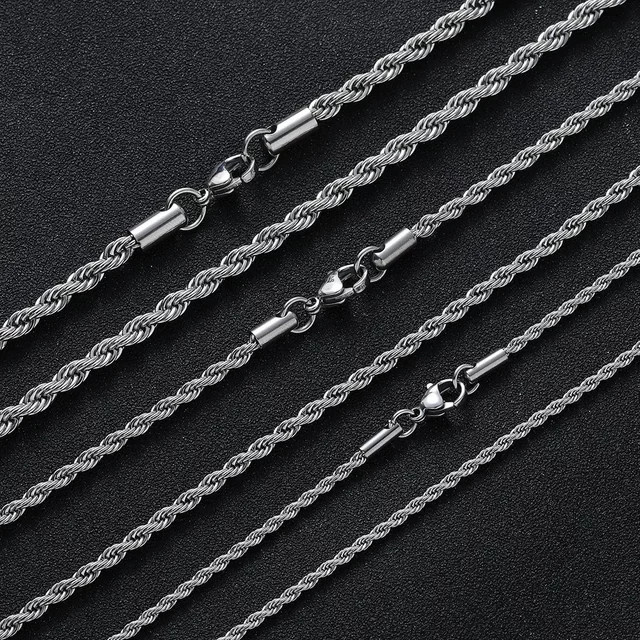 DAIPAN Halskette Edelstahl, Silber, Unisex, 2–6 mm, 40,6–76,2 cm - Bild 1
