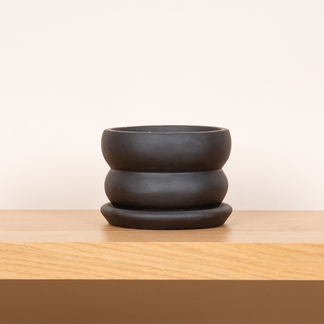 Moderner Keramik Kerzentopf von BLUME2000 in Schwarz - Bild 1