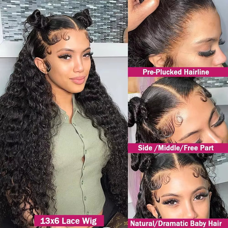 Cheetahbeauty Echthaarperücke Deep Wave, Lace Frontal, 40 Zoll - Bild 3