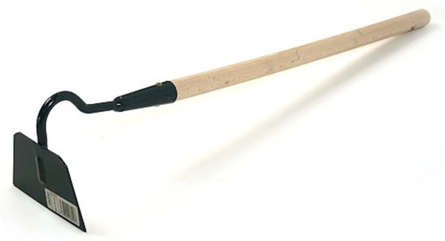 PROREGAL Gartenhacke mit flachem Oberteil und Holzgriff in Schwarz und Braun - Bild 1