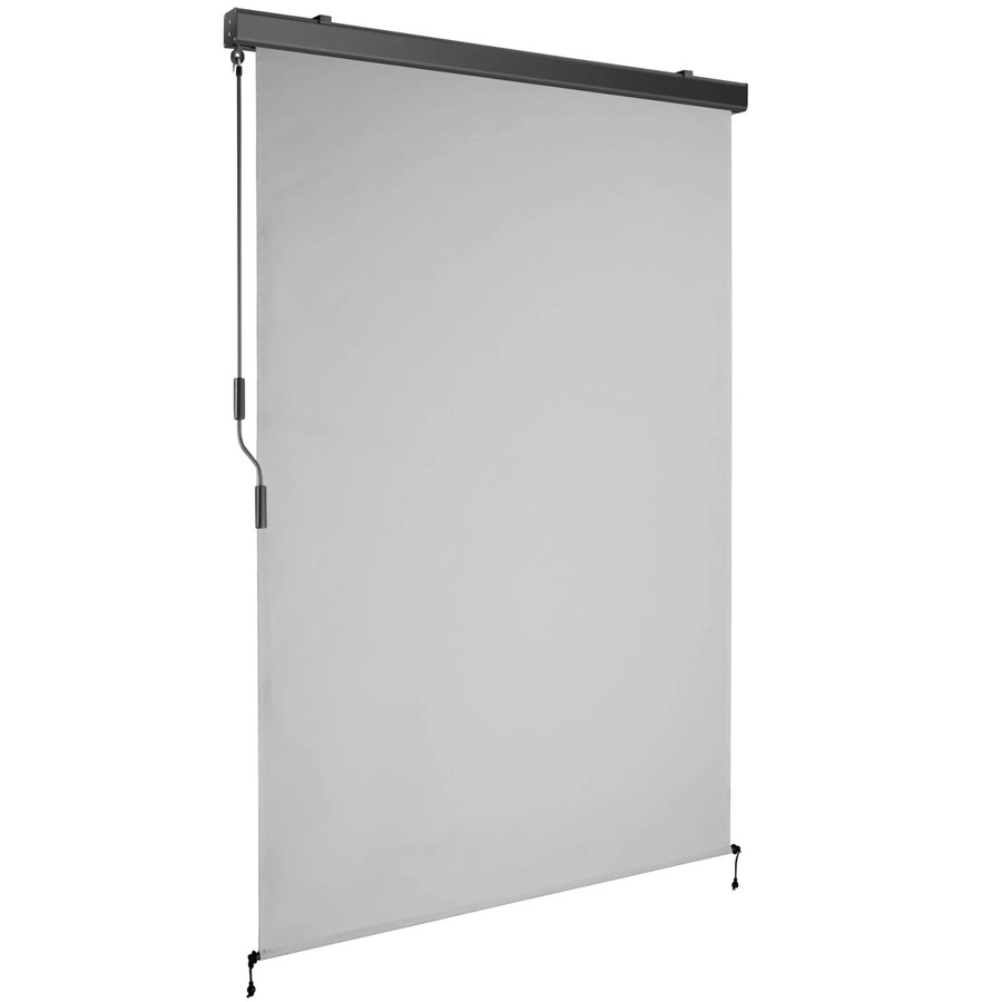 tectake Senkrechtmarkise Eloise mit Handkurbelmechanismus aus Polyester, Hellgrau, B/H: 120 x 250 cm - Bild 2