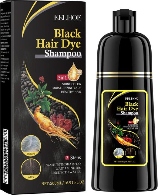 QUEYEA LOVE Kräuter-Haarfärbeshampoo, Schwarz, 100 ml, Unisex - Bild 1