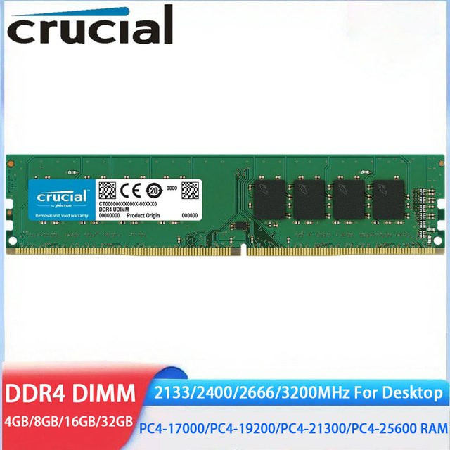 Crucial Memoria RAM DDR4 Desktop-Speicher DIMM für Intel und AMD, Farbe: grün - Bild 1