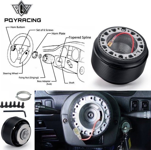 Lenkrad Boss Kit Hub Adapter für Volkswagen VW Golf MK3 in Schwarz (PQY-Hub-Golf3) - Bild 1