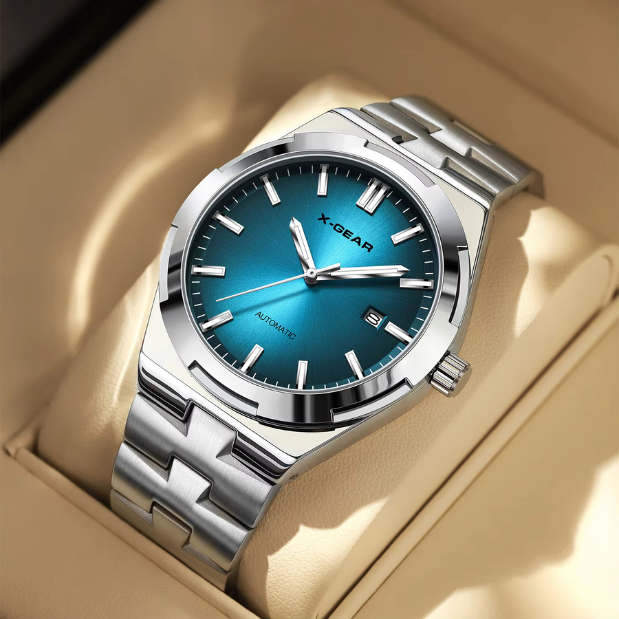 X-GEAR Armbanduhr Automatik, Edelstahl, Blau, Herren - Bild 1