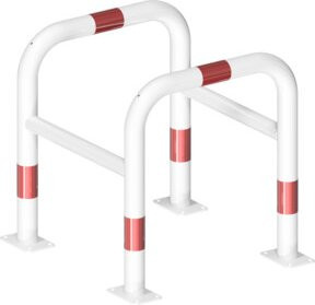 Schake Säulenschutz zum Einbetonieren in Weiss Rot, B/T: 60,0 x 60,0 cm, Höhe Überflur: 65,0 cm - Bild 1