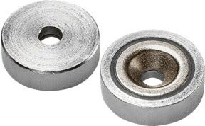 nVent HOFFMAN Flachgreifermagnet mit Bohrung aus Neodym in Silber - Bild 1