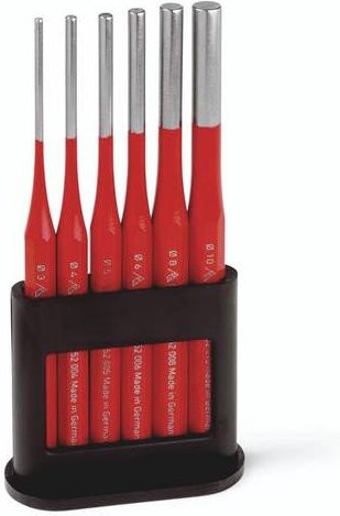 Rennsteig Splintentreibersatz Exklusiv Ku.-Halter 425 560 6 aus Stahl in Rot - Bild 1