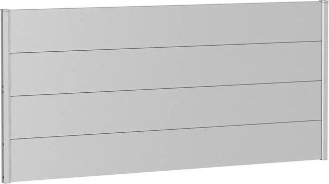 Biohort Wandpaneel Sichtschutz aus Stahlblech, feuerverzinkt und lackiert, Silber-Metallic, B: 90 cm, H: 200 cm - Bild 1