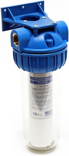 Naturewater Nw-Br10Bs 1 Stufen Sedimentfilter mit 5 Mikron PP Kartusche, 3/4 Zoll Anschluss, Blau - Bild 1