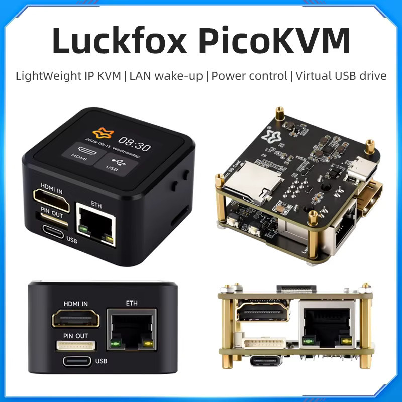 Luckfox PicoKVM Base IP KVM Remote Management Tool in Schwarz mit 256M DDR3 zur PC-Steuerung und Serverwartung inklusive Videoaufnahme und HID-Eingang - Bild 2