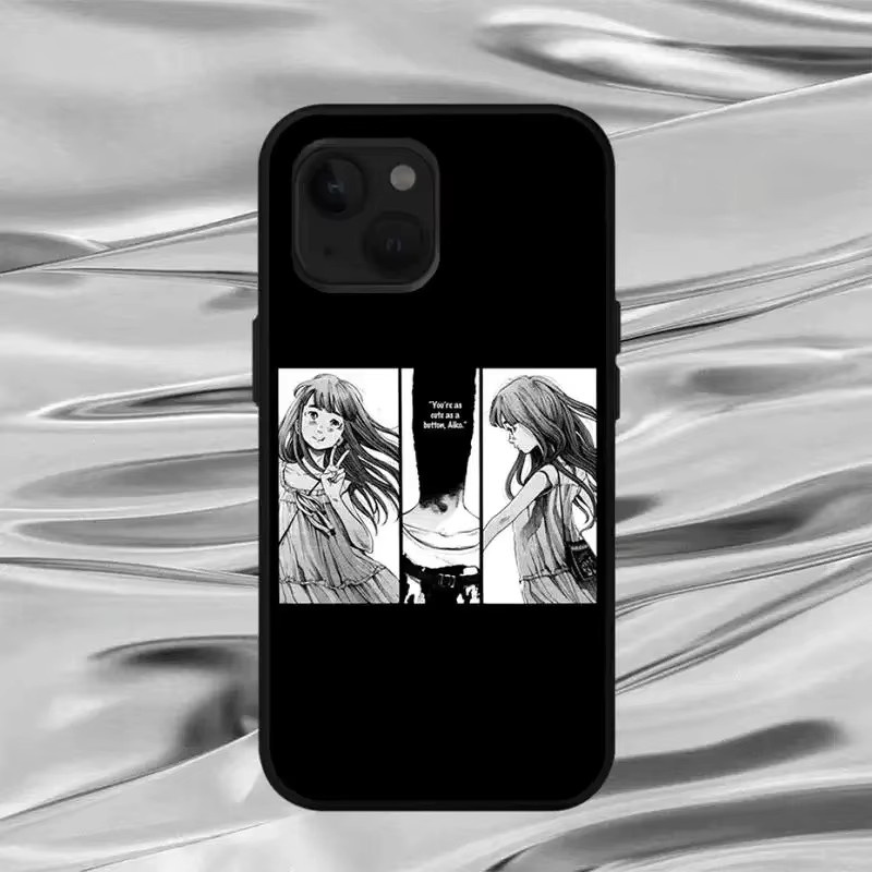 Etmakit Goodnight Punpun Handyhülle für iPhone 16 15 14 13 12 11 Pro Max X XR XS Max 7 8 Plus mit schwarzer Rückseite - Bild 2