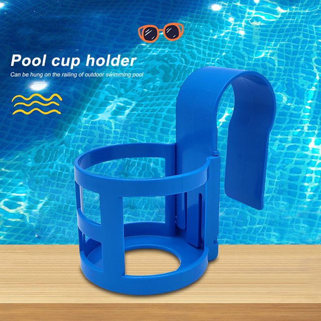 APWIKOGER Pool-Aufbewahrungskorb mit Getränkehaltern in Blau als Allround-Organizer für dein Schwimmbad-Zubehör - Bild 1