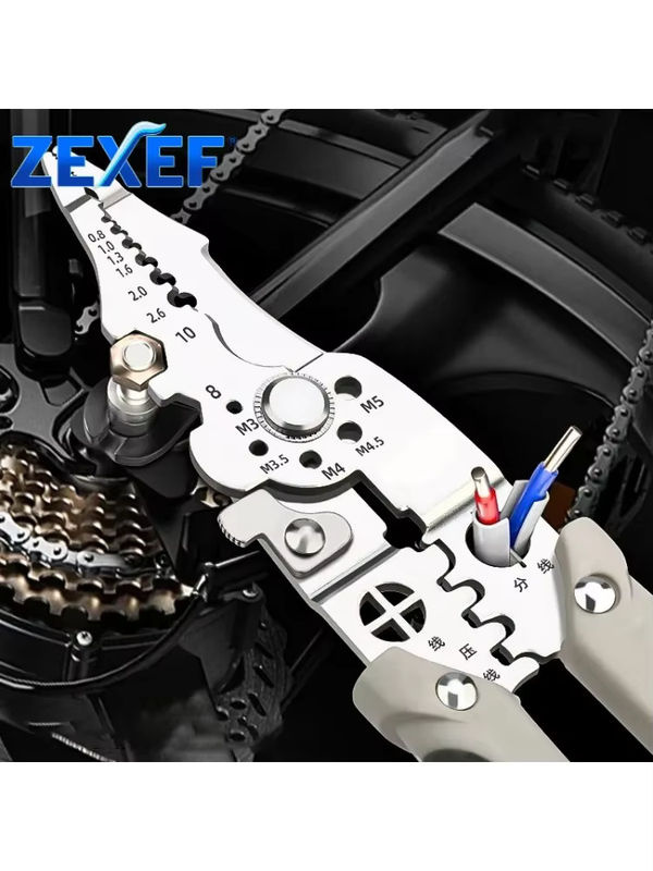 ZEXEF Multifunktionaler Kabelschneider und automatische Abisoliermaschine mit verstellbarer Crimpzange für Kabelschuhe - Bild 6