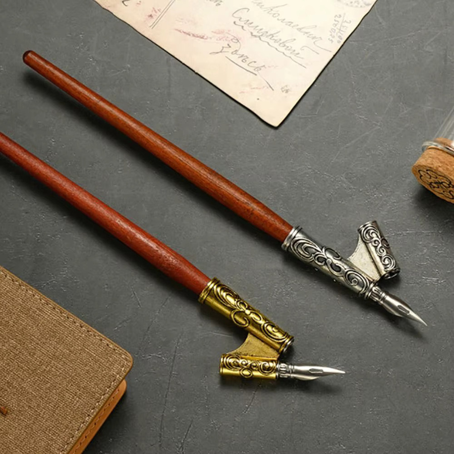 Multifunktionaler Vintage Holzstift in Braun für Kalligrafie und Comic-Design - Bild 1