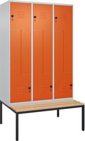 C+P Z-Spind Classic PLUS Sitzbank mit 6 Fächern und Sicherheits-Drehriegel, Buche-Hartholz, B/T/H: 212,0 x 120,0 x 81,5 cm - Bild 1