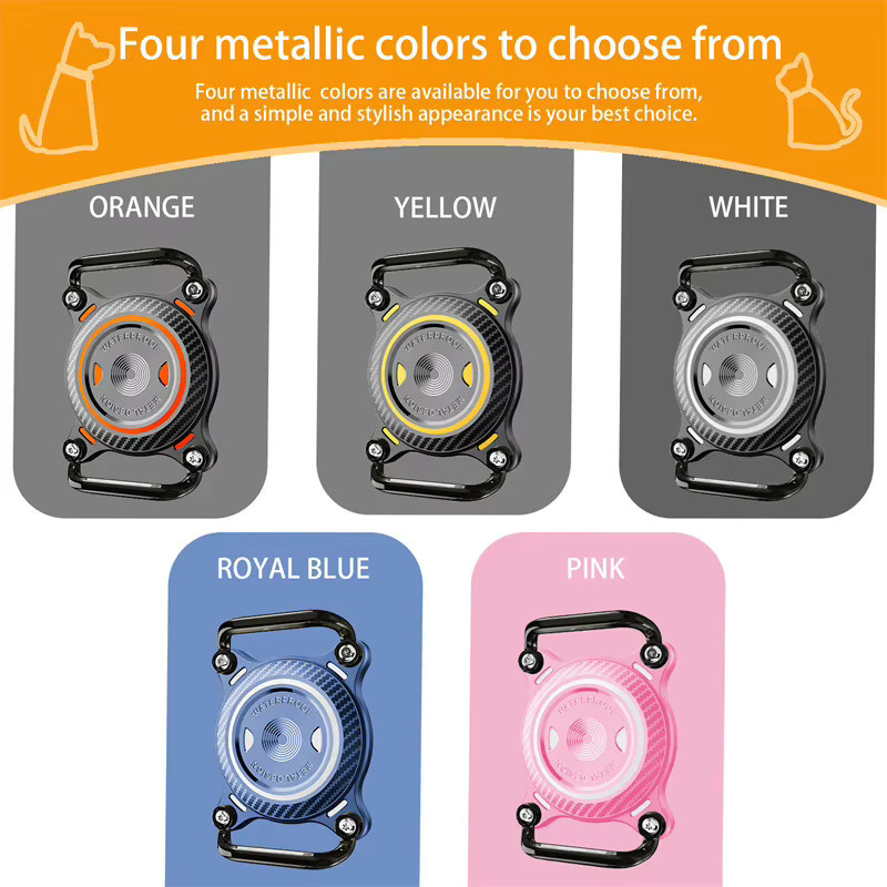 Apple AirTag Halter für Hundehalsband mit abnehmbaren Metallschlaufen, passend für Halsbänder mit einer Breite von 3 cm, in Schwarz oder Pink - Bild 5